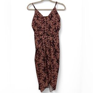 NWT Chelsea28 Sleeveless Faux Wrap Floral‎ Midi Dress XS Nordstrom Mauve Moody